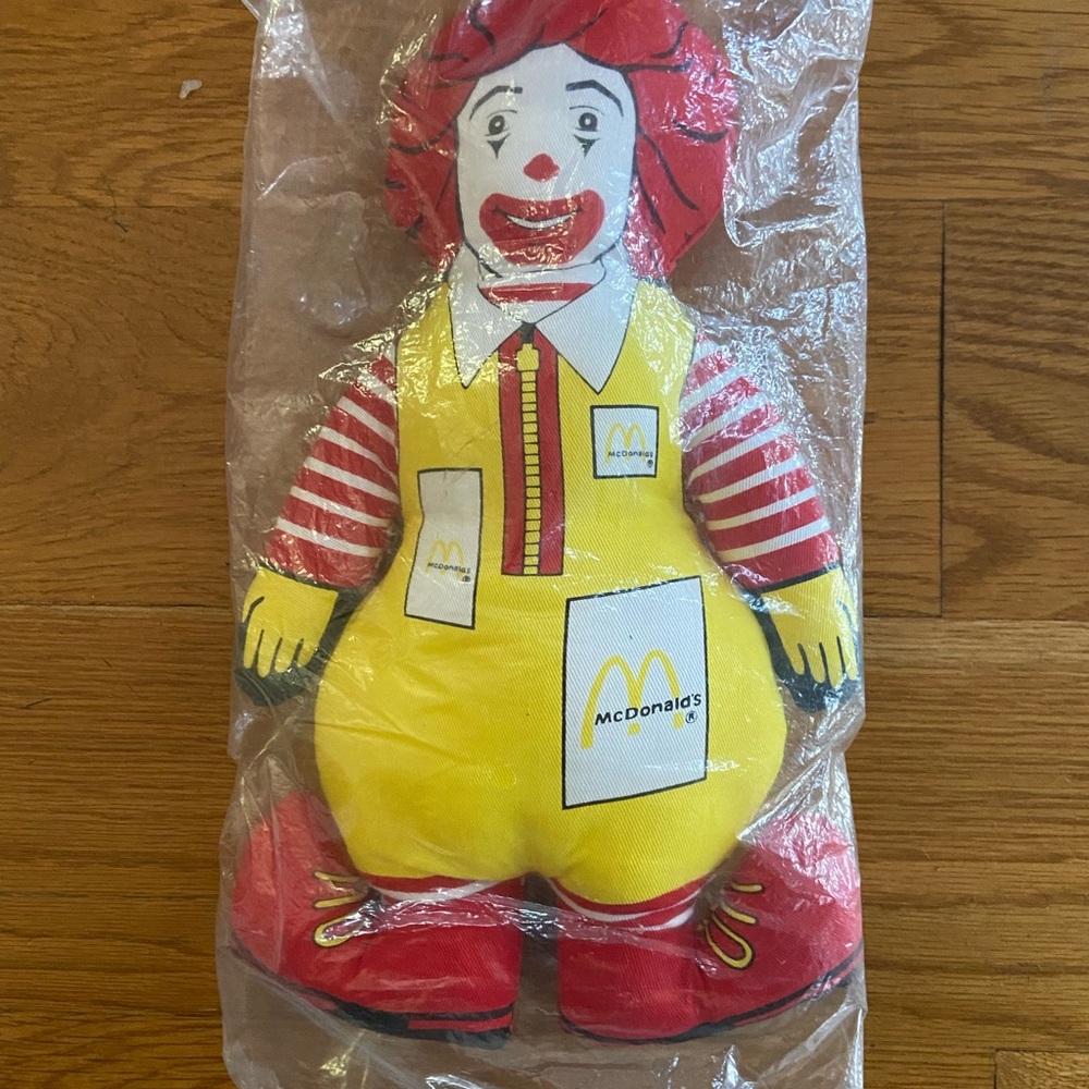 Vintage McDonald’s Vibrant Clown Plush with Red and Yellow 1998